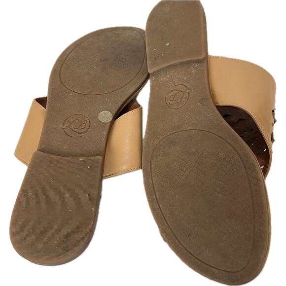 LUCKY BRAND Women’s Laser Cut and Embellished Sandals 8.5 Boho Western Neutral - Picture 8 of 10